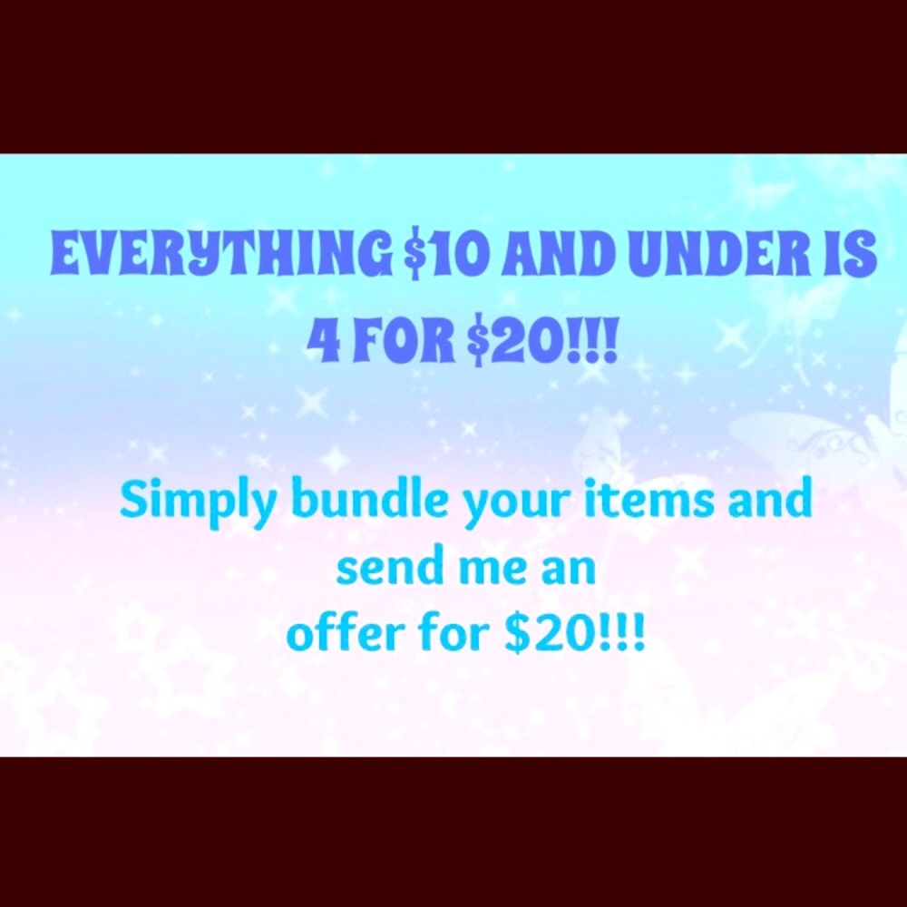 ⭐️ All items $10 and under are 4 for $20 ⭐️